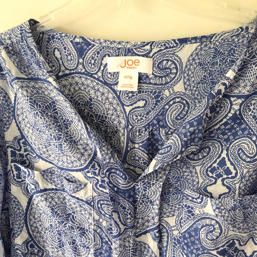 Joe Fresh Blue print blouse